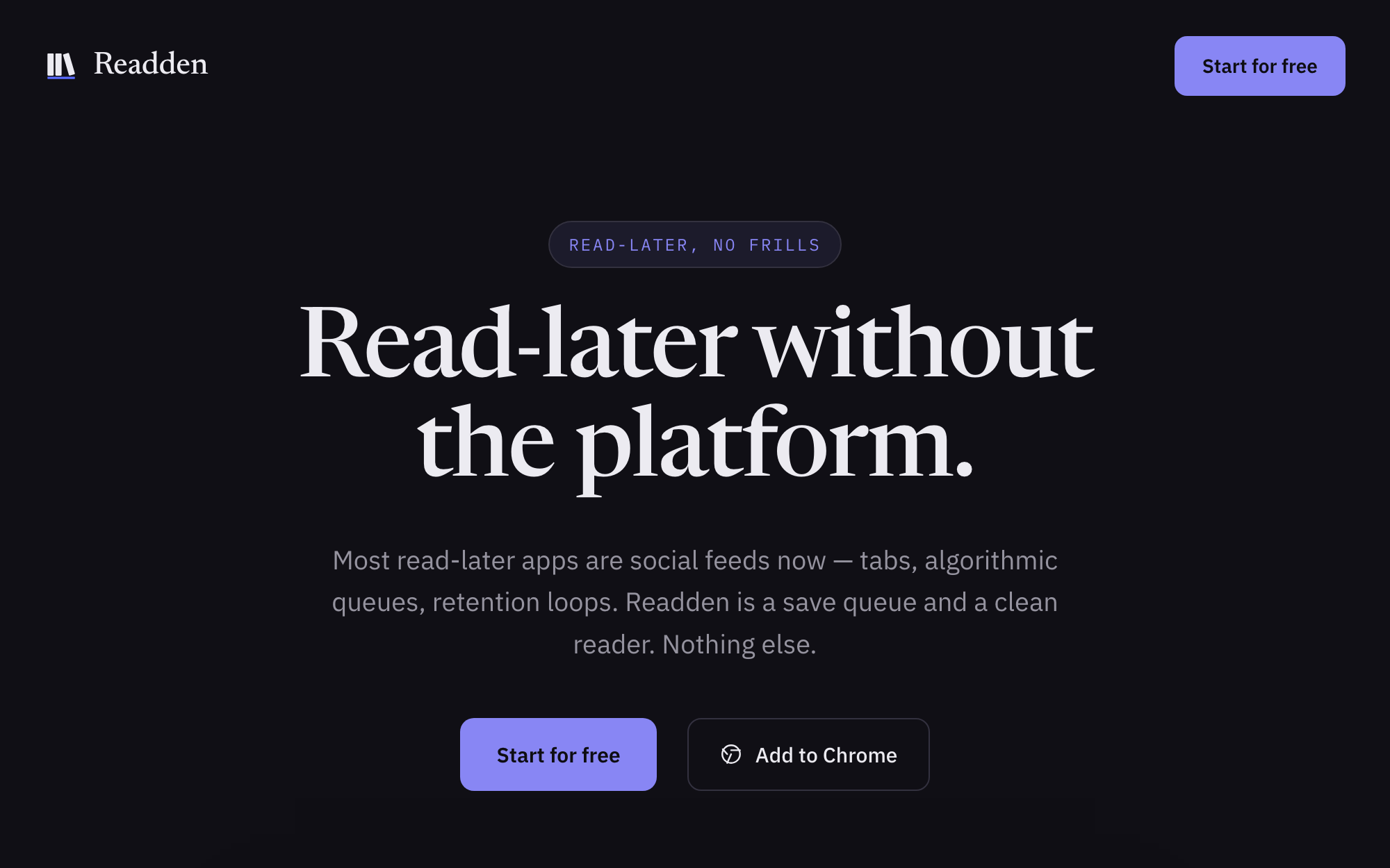 Readden Read-later-App Screenshot